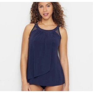 Miraclesuit Ursula Illusionist Navy Blue Tankini Swim Top